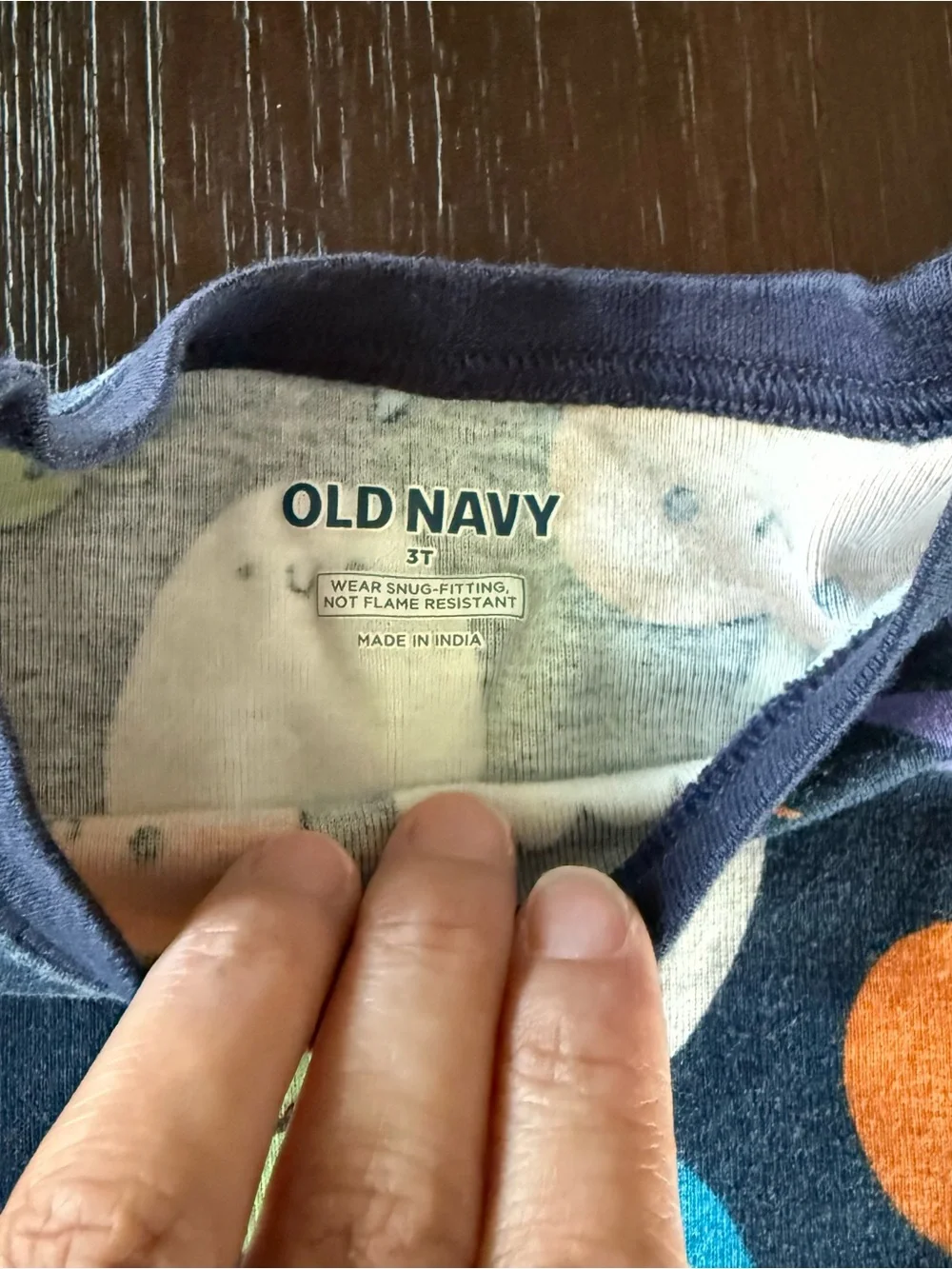 Old Navy Navy Halloween Pajama Set with Orange Pumpkins & Multicolor Characters